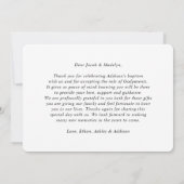 1 Foto Godeltern Moderne Taufe oder Weihnachten Dankeskarte (Rückseite)