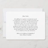 1 Foto Godvater Vorschlag Modernes, elegantes Skri Einladung (Rückseite)