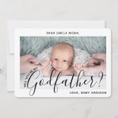 1 Foto Godvater Vorschlag Modernes, elegantes Skri Einladung (Vorderseite)