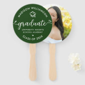 1 Foto Green Abschluss Moderne Script Hearts Cap Fächer (Vorne und Hinten)