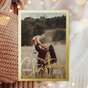 1 Foto Handgeschriebenes Script Frohe Weihnachten Folien Feiertagspostkarte