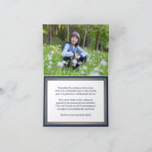 1 Foto Hebräischer Name Bar Mitzvah Navy White & G Dankeskarte (Innenseite)