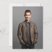 1 Foto Herzlichen Glückwunsch Graduate Navy Blue & Save The Date (Rückseite)