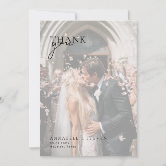 1 Foto Hochzeit Dankeskarte (Vorderseite)