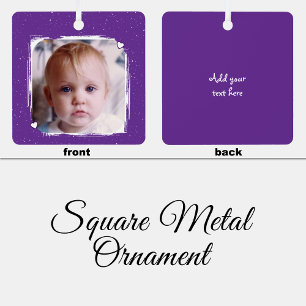 1 Foto individuelles Text Andenken lila Ornament Aus Metall