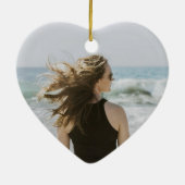 1 Foto JEDER Geburtstag Brushed Burgundy & Gold He Keramik Ornament (Hinten)