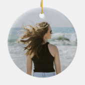 1 Foto JEDER Geburtstag Brushed Green and Gold Rou Keramik Ornament (Hinten)