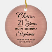 1 Foto JEDER Geburtstag Brushed Pink Rose Gold Run Keramik Ornament (Vorne)