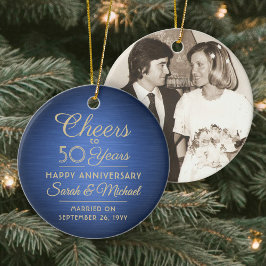 1 Foto JEDER Jubiläumsjubiläum Cheers Brushed Blue Keramik Ornament