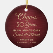 1 Foto JEDER Jubiläumsjubiläumsjubiläum Rot & Gold Keramik Ornament (Vorne)