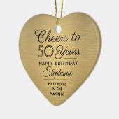 1 Foto jedes Jahr Geburtstag Brushed Imitate Golde Keramik Ornament (Links)