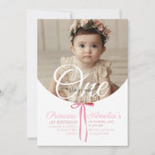 1. Foto Minimalistisch Bow Elegante Geburtstagspar Einladung (Vorderseite)