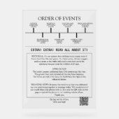 1 Foto Minimalistisches Script-Hochzeitsprogramm Acrylschild (Vorderseite)