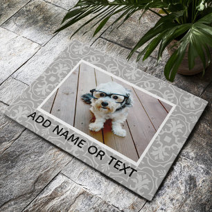 1 Foto mit Baumuster und Text Fußmatte