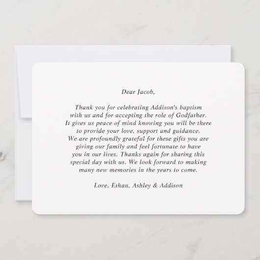 1 Foto Moderne Taufe oder Weihnachtsfeier Dankeskarte (Rückseite)