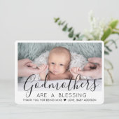 1 Foto Moderne Taufe oder Weihnachtsfeier Dankeskarte (Stehend Vorderseite)