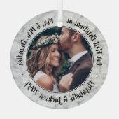 1 Foto Mr. & Mrs. 1 Weihnachten Elegante Imitate M Ornament Aus Glas (Rückseite)