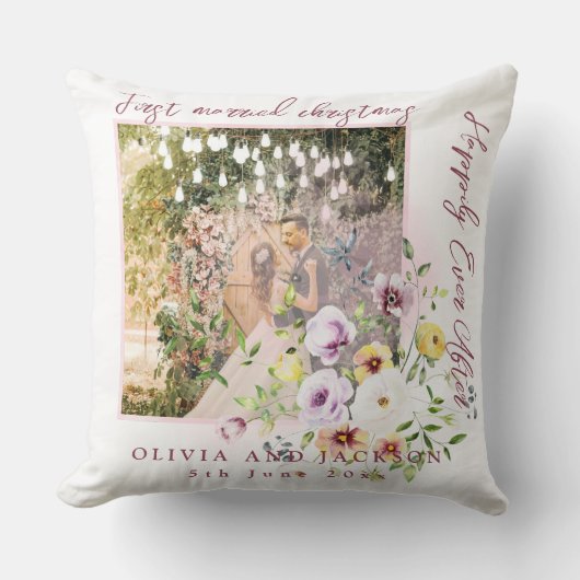 1 Foto Neuauflage 1. Verheirateter Weihnachtsrosa Kissen (Vorderseite)