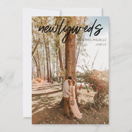 1 Foto Newlyweds Post Wedding Reception - Black Einladung (Vorderseite)