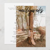 1 Foto Newlyweds Post Wedding Reception - Black Einladung (Vorne/Hinten)