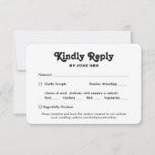 1 Foto Optionen Retro Typografie Hochzeit RSVP Karte (Vorderseite)