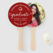 1 Foto Roter Abschluss Modernes Script Herz Cap Fächer (Vorne und Hinten)