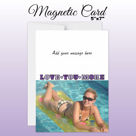 1 Foto, Text hinzufügen, liebe dich, violette Magn Magneteinladung