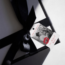 1 Foto Valentinstag Modern rot und rosa Geschenkanhänger