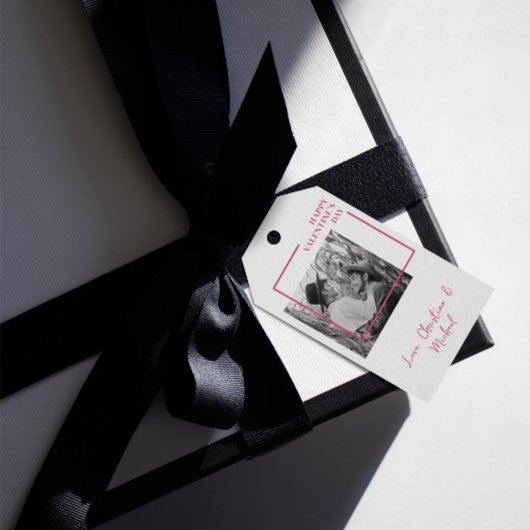 1 Foto Valentinstag Modern rot und rosa Geschenkanhänger