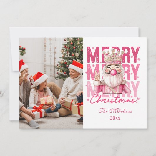 1 Foto Vintag Pink Nutcracker Weihnachten (Vorderseite)