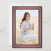 1 Foto Virtual Abschluss Burgundy Pink Rose Gold Einladung (Rückseite)