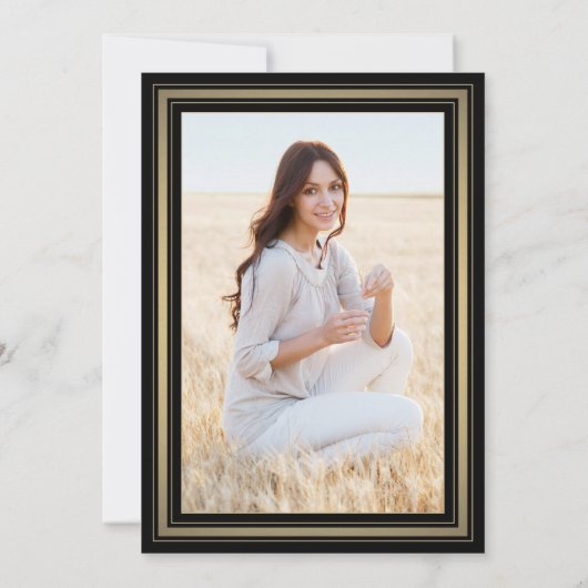 1 Foto Virtual Graduation Party Black and Gold Einladung (Rückseite)