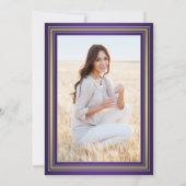 1 Foto Virtual Graduation Party Lila Gold White Einladung (Rückseite)