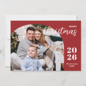 1 Foto Weihnachtsbogen modern minimalistisch rot Feiertagskarte (Vorderseite)