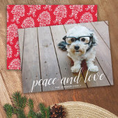1 Foto Weihnachtsskript White Damask Peace Feiertagskarte