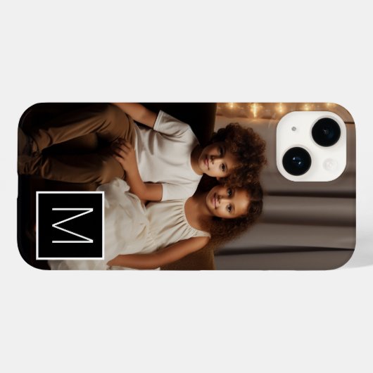 1 FotoCollage mit quadratischem Monogramm Case-Mate iPhone Hülle (Rückseite (Horizontal))