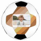 1 FotoCollage - Text - Retro Streifen Warme Farben Fußball (Vorderseite)