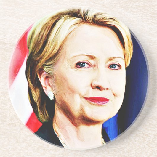 1. Frau Präsidentin Hillary Clinton 2016_ Getränkeuntersetzer (Vorne)