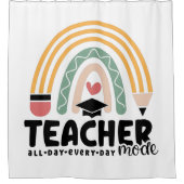 1- Funny Teacher Mode Teaching Geschenk für Lehrer Duschvorhang (Vorderseite)