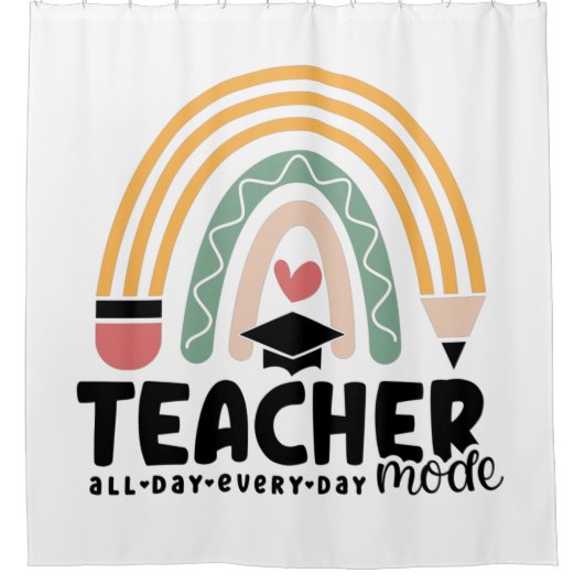 1- Funny Teacher Mode Teaching Geschenk für Lehrer Duschvorhang (Vorderseite)