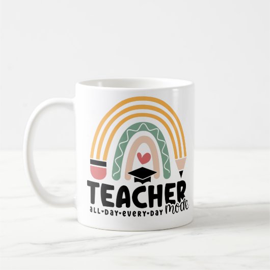 1- Funny Teacher Mode Teaching Geschenk für Lehrer Kaffeetasse (Links)