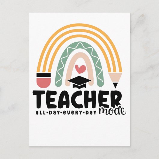 1- Funny Teacher Mode Teaching Geschenk für Lehrer Postkarte (Vorderseite)