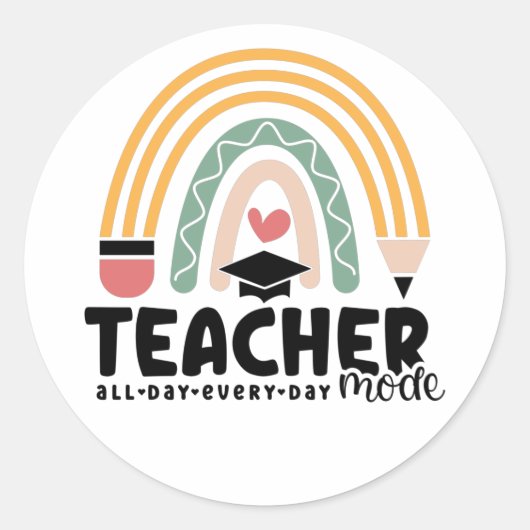 1- Funny Teacher Mode Teaching Geschenk für Lehrer Runder Aufkleber (Vorderseite)