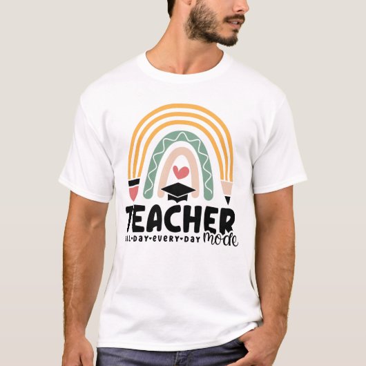 1- Funny Teacher Mode Teaching Geschenk für Lehrer T-Shirt (Vorderseite)
