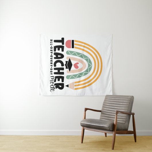 1- Funny Teacher Mode Teaching Geschenk für Lehrer Wandteppich (Beispiel (Horizontal))