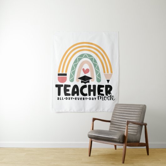 1- Funny Teacher Mode Teaching Geschenk für Lehrer Wandteppich (Beispiel)