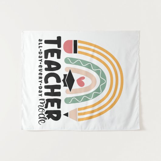 1- Funny Teacher Mode Teaching Geschenk für Lehrer Wandteppich (Vorderseite (Horizontal))