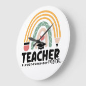 1- Funny Teacher Mode Teaching Gift for Teacher Große Wanduhr (Winkel)