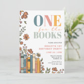 1 für Bücher 1. Geburtstag Einladung (Stehend Vorderseite)