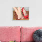 1-Fußball-Feet Stretched Canvas Print Leinwanddruck (Insitu (Wohnzimmer))
